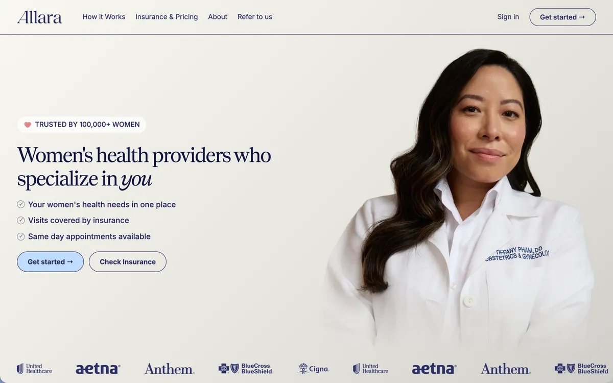 The Allara Health website