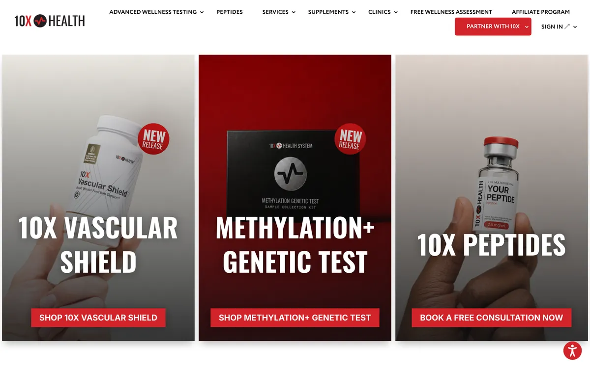 The 10X Health website