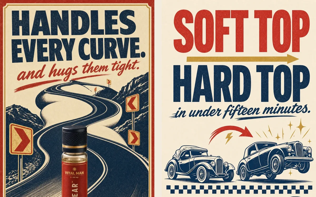 Two Vital Man ads from the launch campaign
